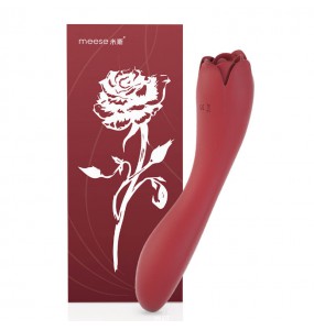 Meese - Dora Rose Tongue Licking Massager G-Spot Vibrator (Chargeable - Red)